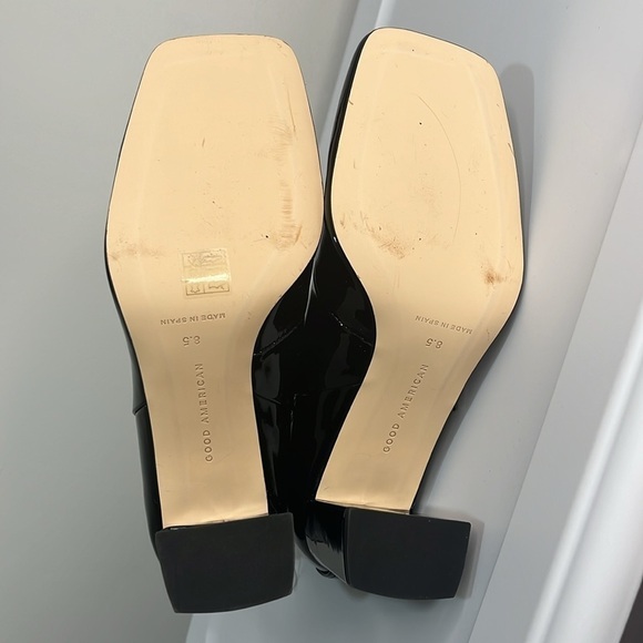 Good American Ankle Boot Women's 8.5 Black Patent Leather Square Toe Square Heel - Picture 10 of 15